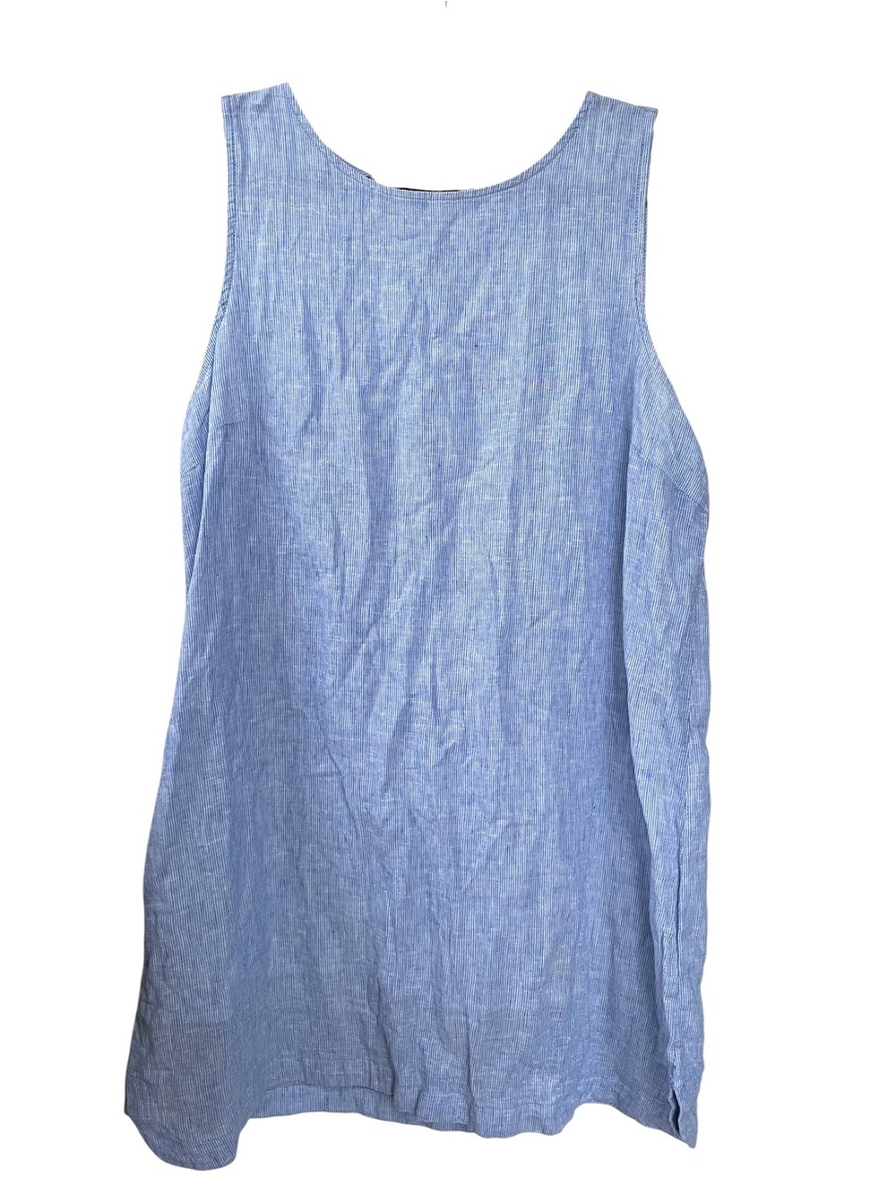 beachlunchlounge Light Blue Linen Cotton Mini Dress XL